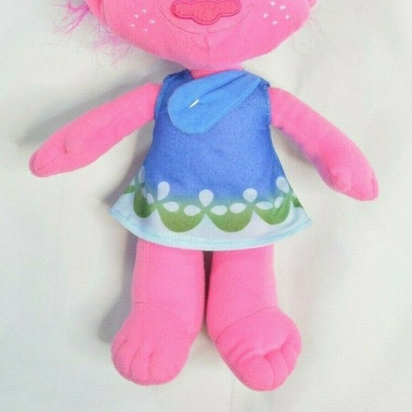 DREAMWORKS POPPY TROLL Stuffed Plush Doll HOT PINK BIG HAIR 18" Soft Toy w Dress - Picture 2 of 4